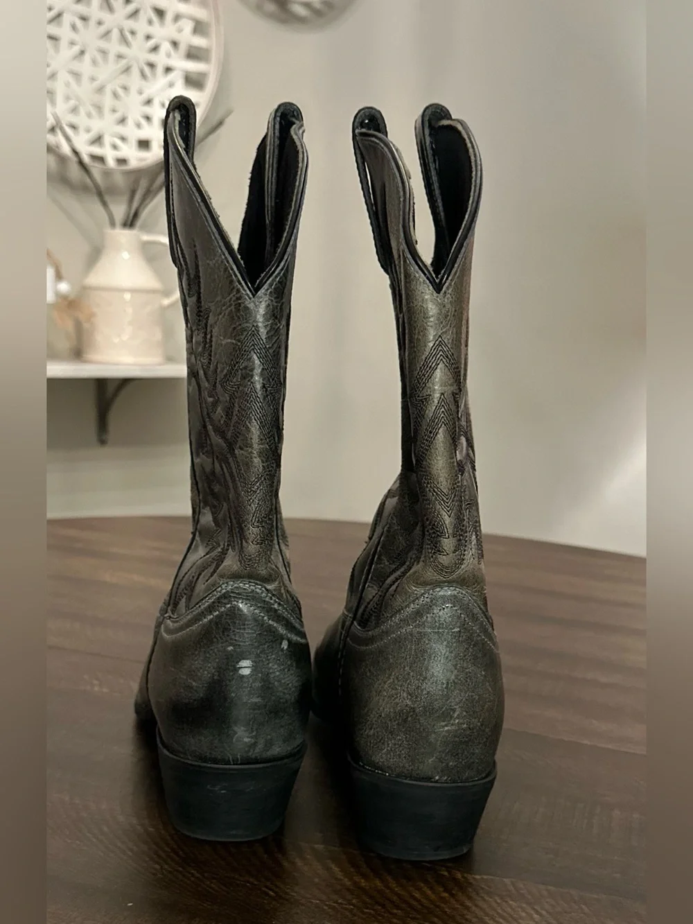 Laredo Men's Harding Leather Western Cowboy Boots Grey Size 10D 68457 Outdoor